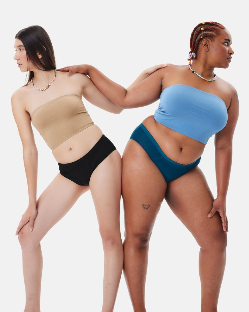 Two teens wearing Kt by Knix period underwear